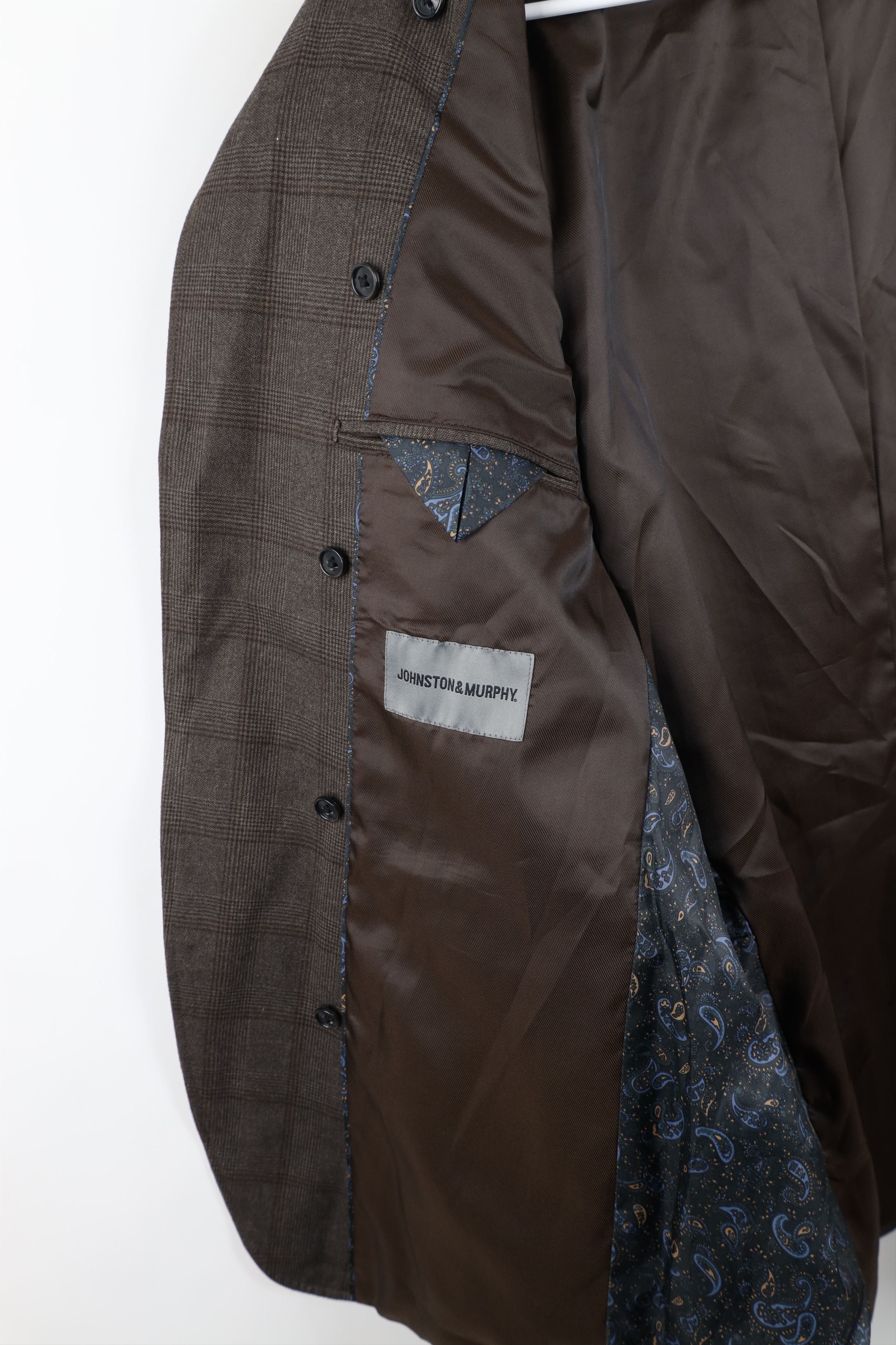 Johnston & Murphy Johnston & Murphy Suit Coat Blazer Jacket Coat Brown Plaid Size US XL / EU 56 / 4 - 12 Thumbnail