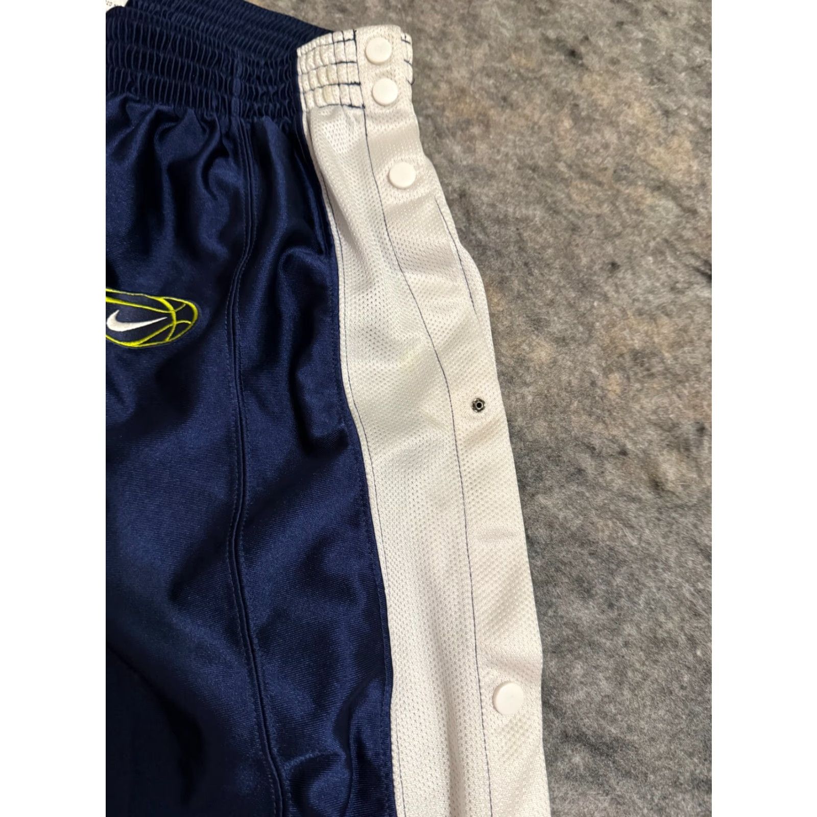 Nike VINTAGE Nike Track Pants Unisex Adults XL Navy Blue White Stripe 90s Break Away Elastic Waist Regular Size US 36 / EU 52 - 2 Thumbnail