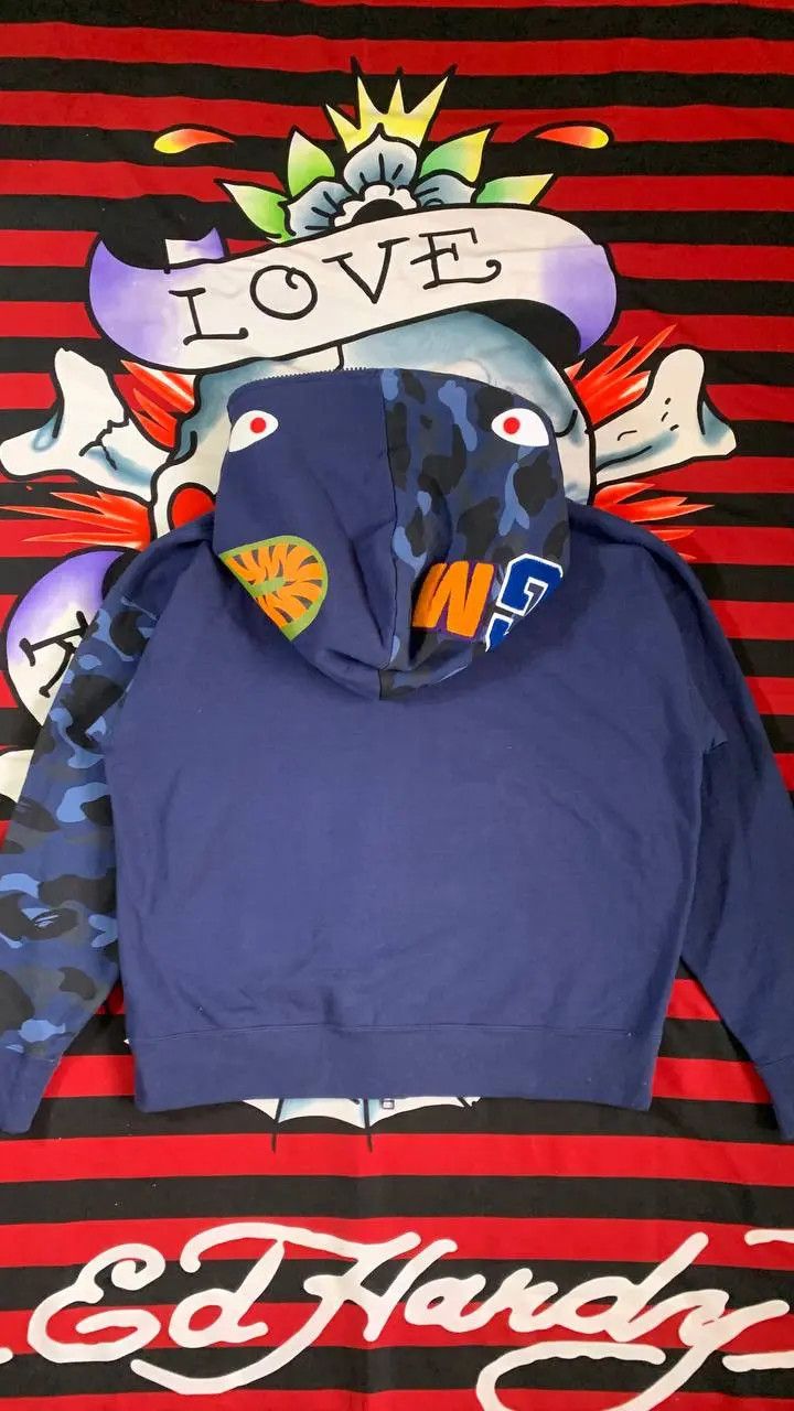 Bape BAPE Giant 1ST camo shark loose fit full zip hoodie in Blue Size US XL / EU 56 / 4 - 4 Thumbnail