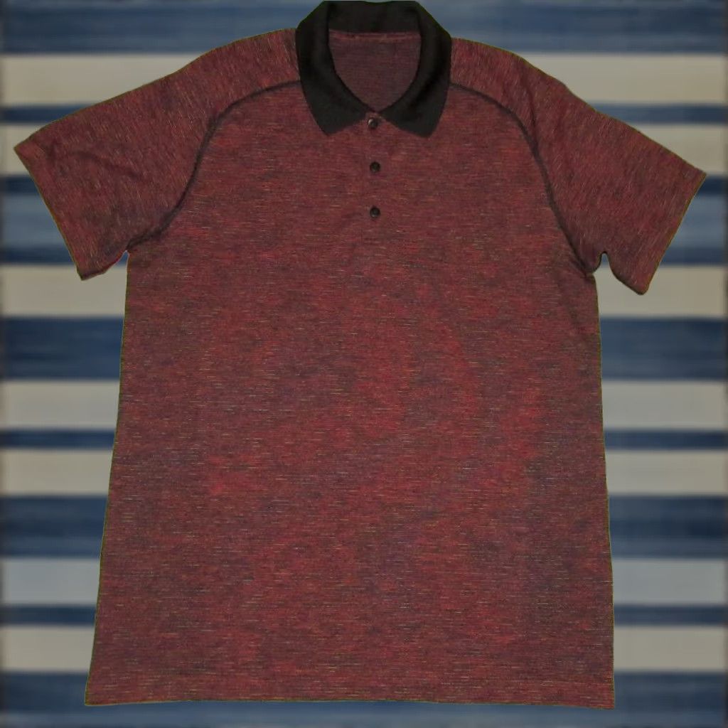 Lululemon LULULEMON Black Red Striped Short Sleeve Polo Shirt Large Mens Size US L / EU 52-54 / 3 - 1 Thumbnail