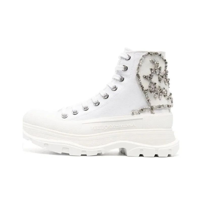 Alexander McQueen o1y0225 Hi-Top Sneakers in White Size US 10 / IT 40 - 3 Thumbnail