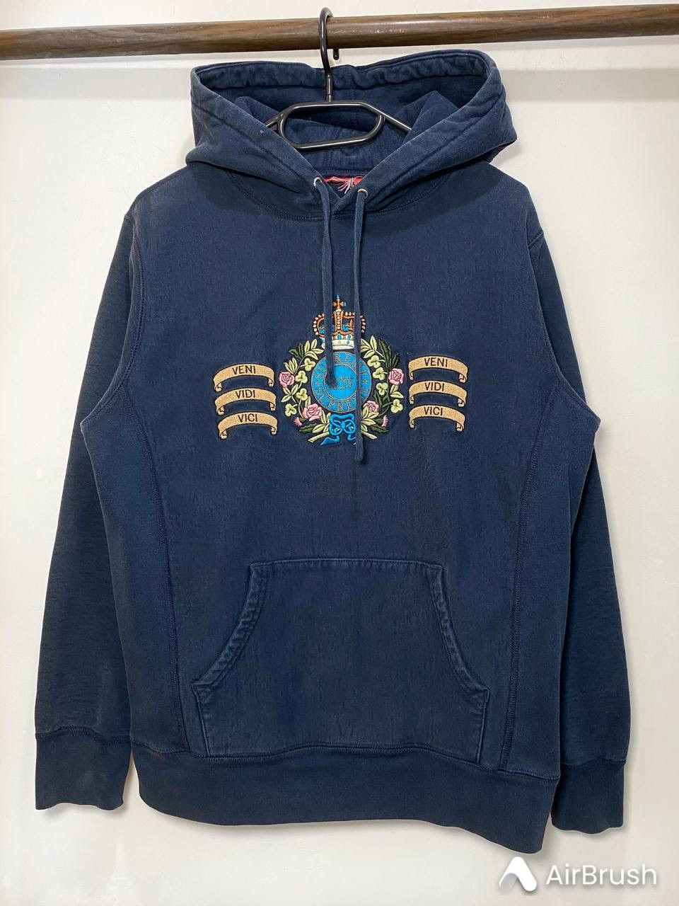 image of Supreme Hoodie in Dark Blue, Men's (Size Small)