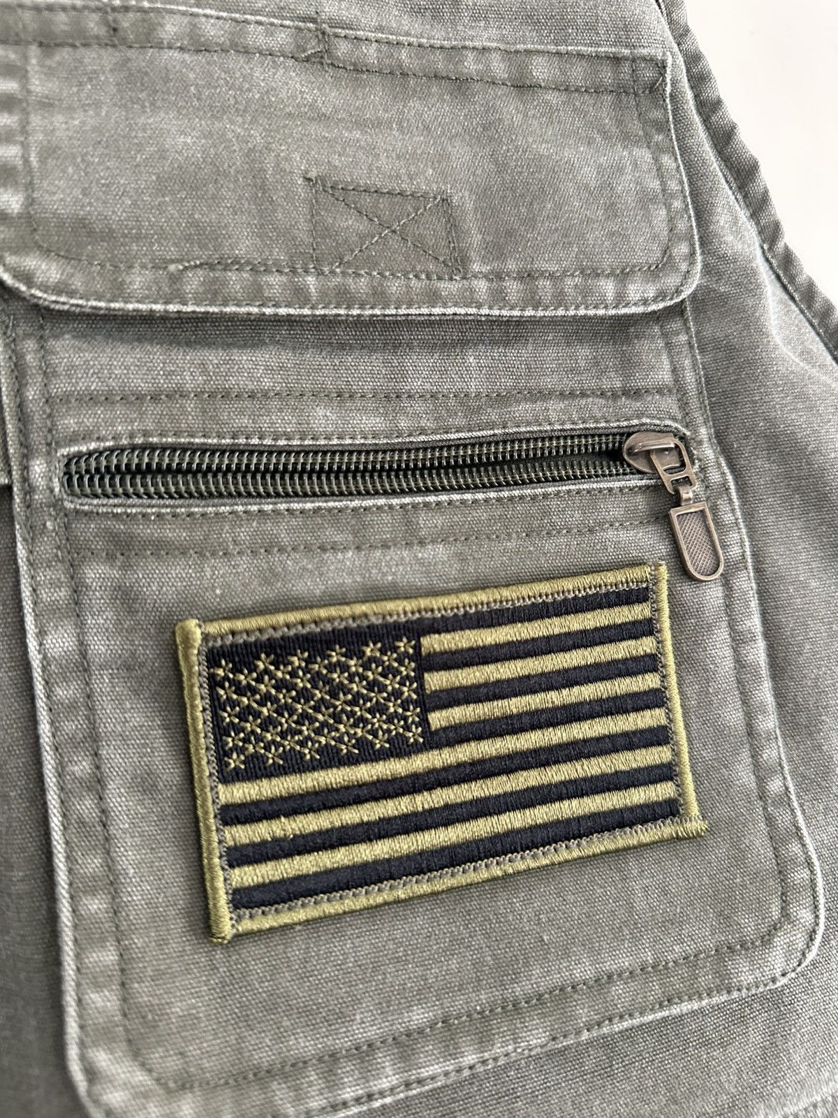Vintage Vintage Blue Stone Utility Vest USA Flag Patch Olive Green Size US M / EU 48-50 / 2 - 5 Thumbnail