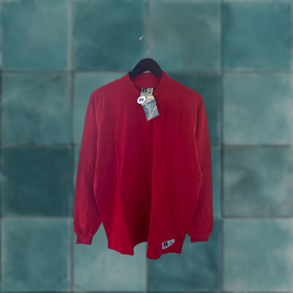 Russell Athletic VINTAGE Russell Athletic Pro Cotton Mock Neck Shirt Mens XL NOS NWT 90s Red Cotton Mock Neck Shirt Mens XL 90s Russell Athletic Pro Cotton Nokia? Size US XL / EU 56 / 4 - 1 Thumbnail
