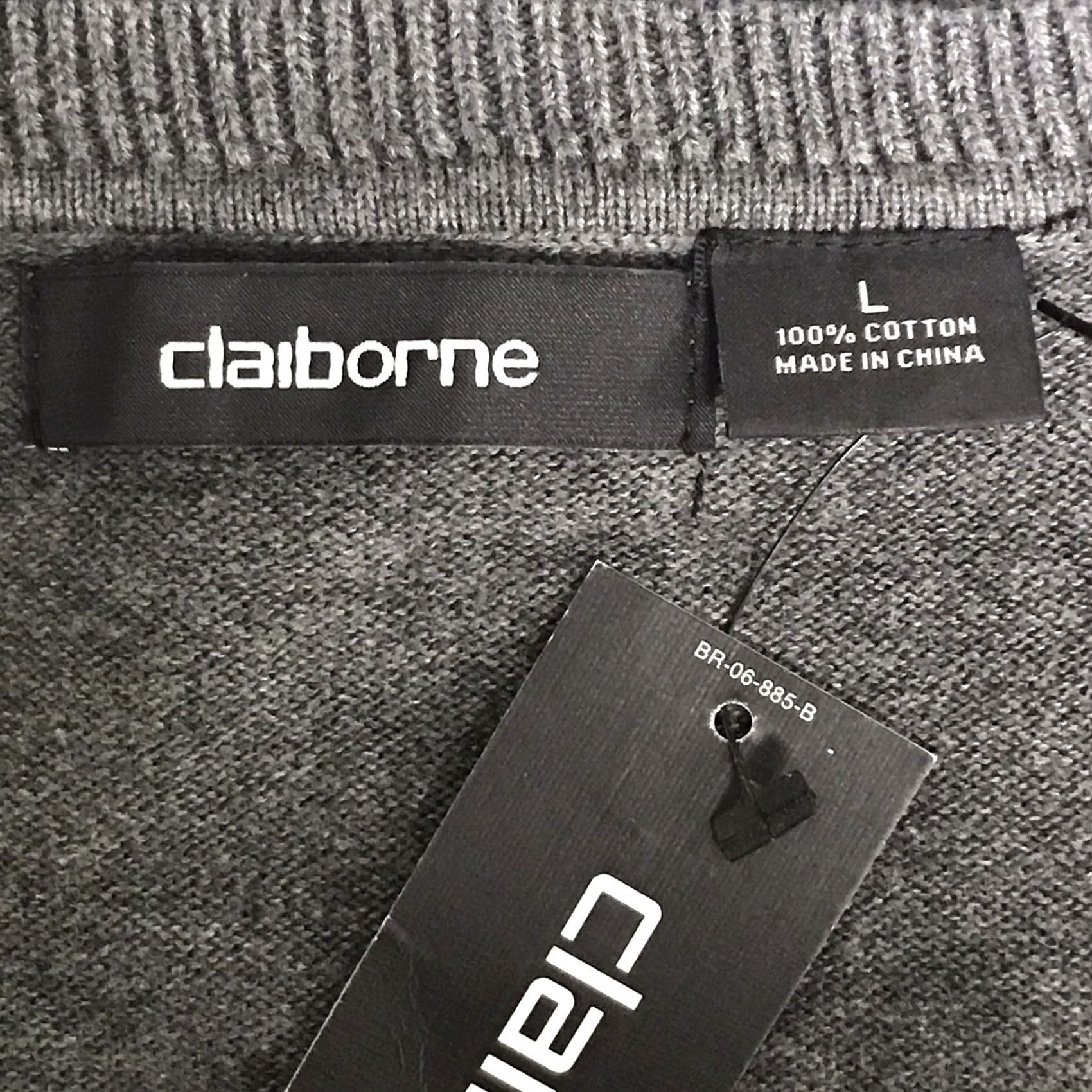 Liz Claiborne Claiborne Men Charcoal Gray Argyle Diamond V-Neck Tight Knit Sweatshirt Sweater L Size US L / EU 52-54 / 3 - 2 Thumbnail