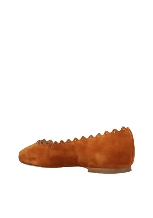 Chloe o1loc1c0325 CHC23 Lauren Ballerina Flats in Ochre Size US 9 / IT 39 - 3 Thumbnail