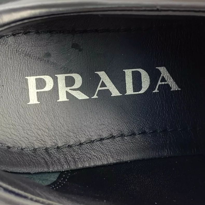 Prada Prada Black Leather ThickSoled Lace-2506 Size US 4 / IT 34 - 7 Thumbnail