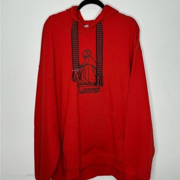 Lanvin Lanvin Curb Hoodie Sweatshirt Ruby Red Men’s XL. Size US XL / EU 56 / 4 - 1 Thumbnail