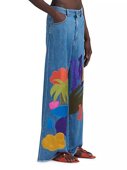 Marni os11x0224 Marni x No Vacancy Flare Jeans in Iris Blue Size US 34 / EU 50 - 4 Thumbnail