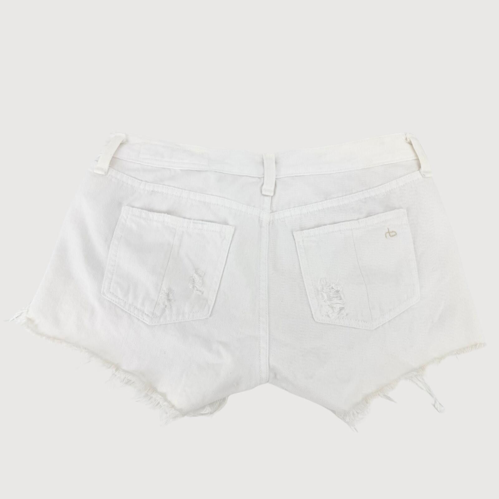 Rag & Bone Rag & Bone Marin Distressed Denim Shorts White 25 Size 25" / US 0 / IT 36 - 3 Thumbnail
