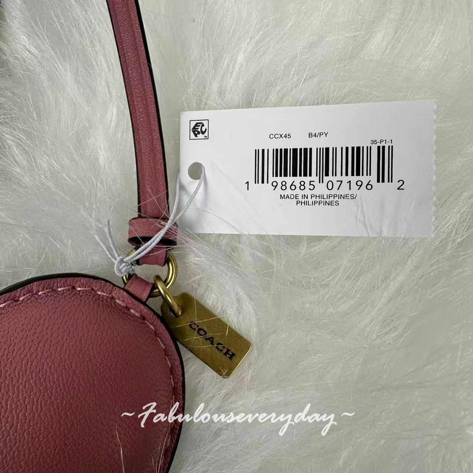 Coach Coach Heart Puffy Bag Charm In Leather/Brass/Peony Keychain Size ONE SIZE - 7 Thumbnail