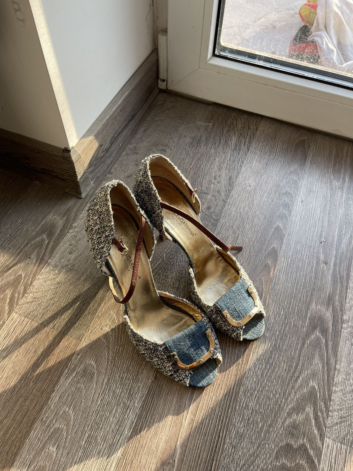Dolce & Gabbana Dolce & Gabbana Heels Shoes pumps tweed and jeans Size US 8 / IT 38 - 1 Thumbnail