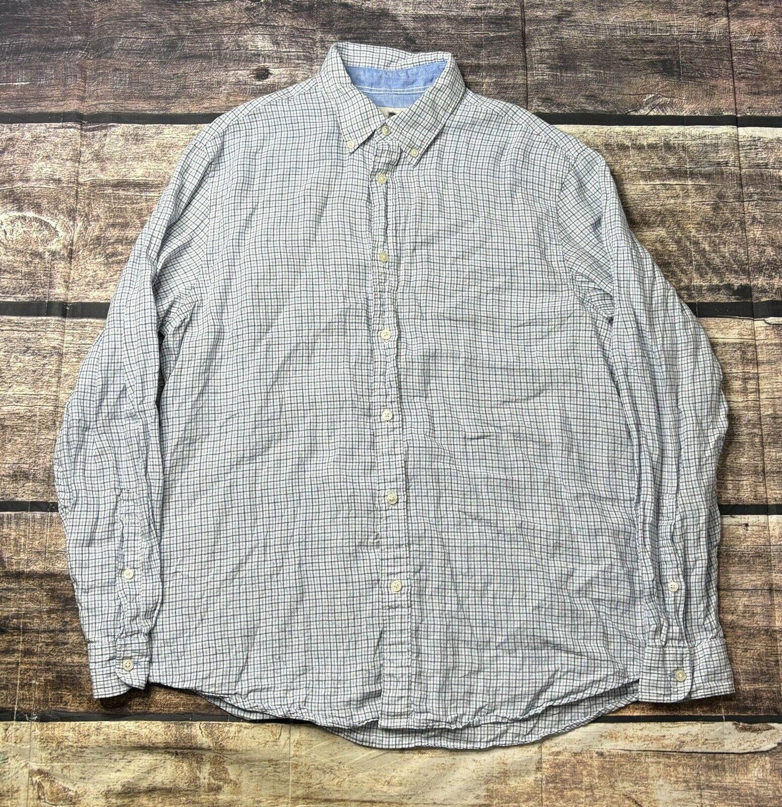 Black Brown 1826 Black Brown 1826 Linen Shirt Men's Large Plaid Blue Size US L / EU 52-54 / 3 - 1 Thumbnail