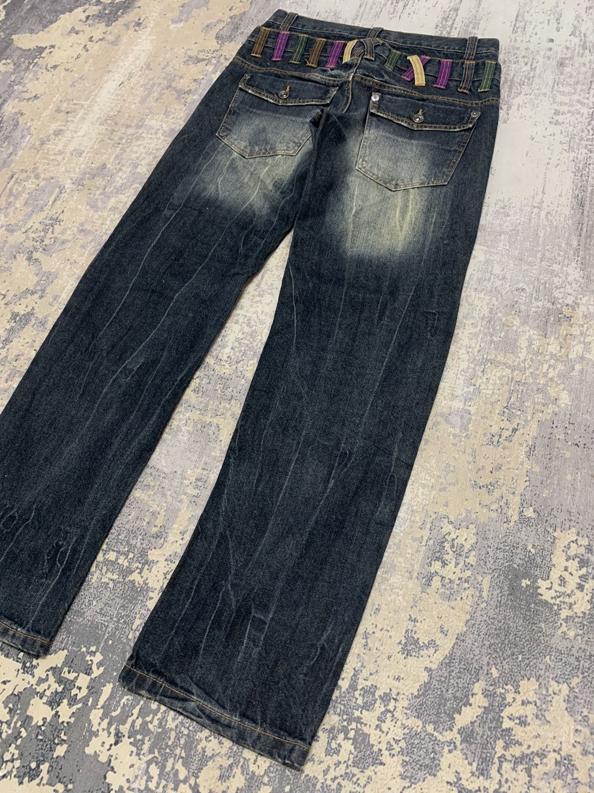 If Six Was Nine EXPLOSION DOUBLE WAIST NYLAUS DENIM JEANS 30x30 Size US 30 / EU 46 - 11 Thumbnail