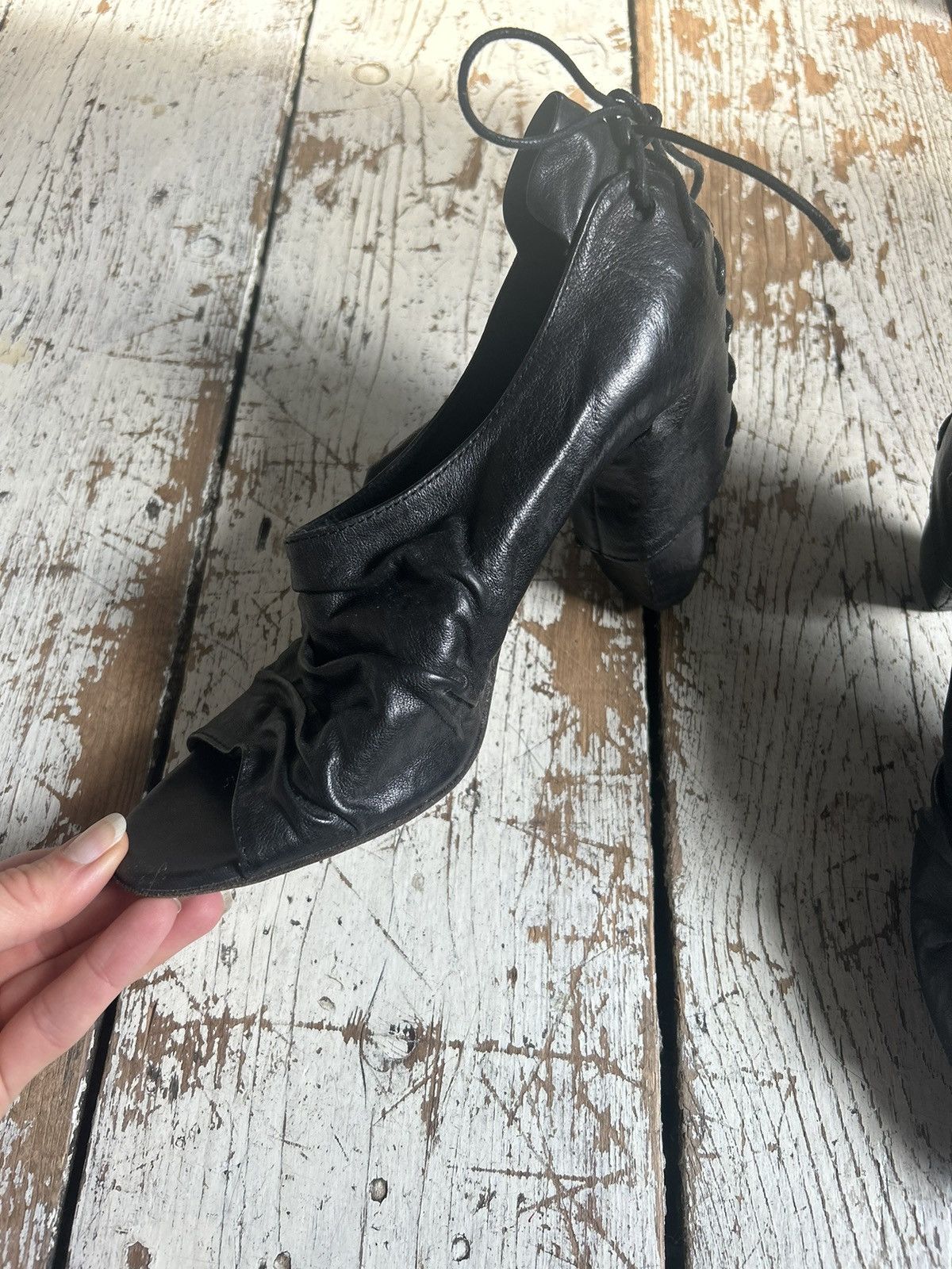 Marsell Marsell black leather high heels Size US 5.5 / IT 35.5 - 3 Thumbnail