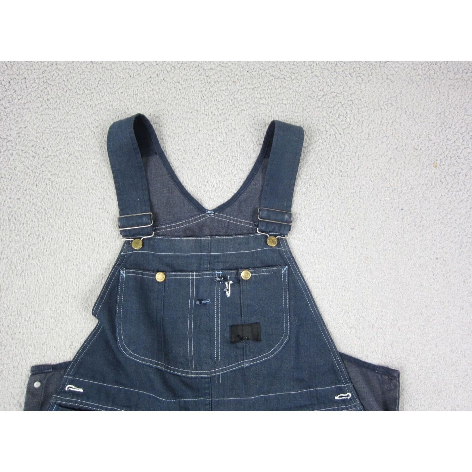 Sears True Vintage Sears Bib Overalls Mens 38 x 28 Blue Canvas Workwear Carpenter 70s Size US 38 / EU 54 - 2 Thumbnail