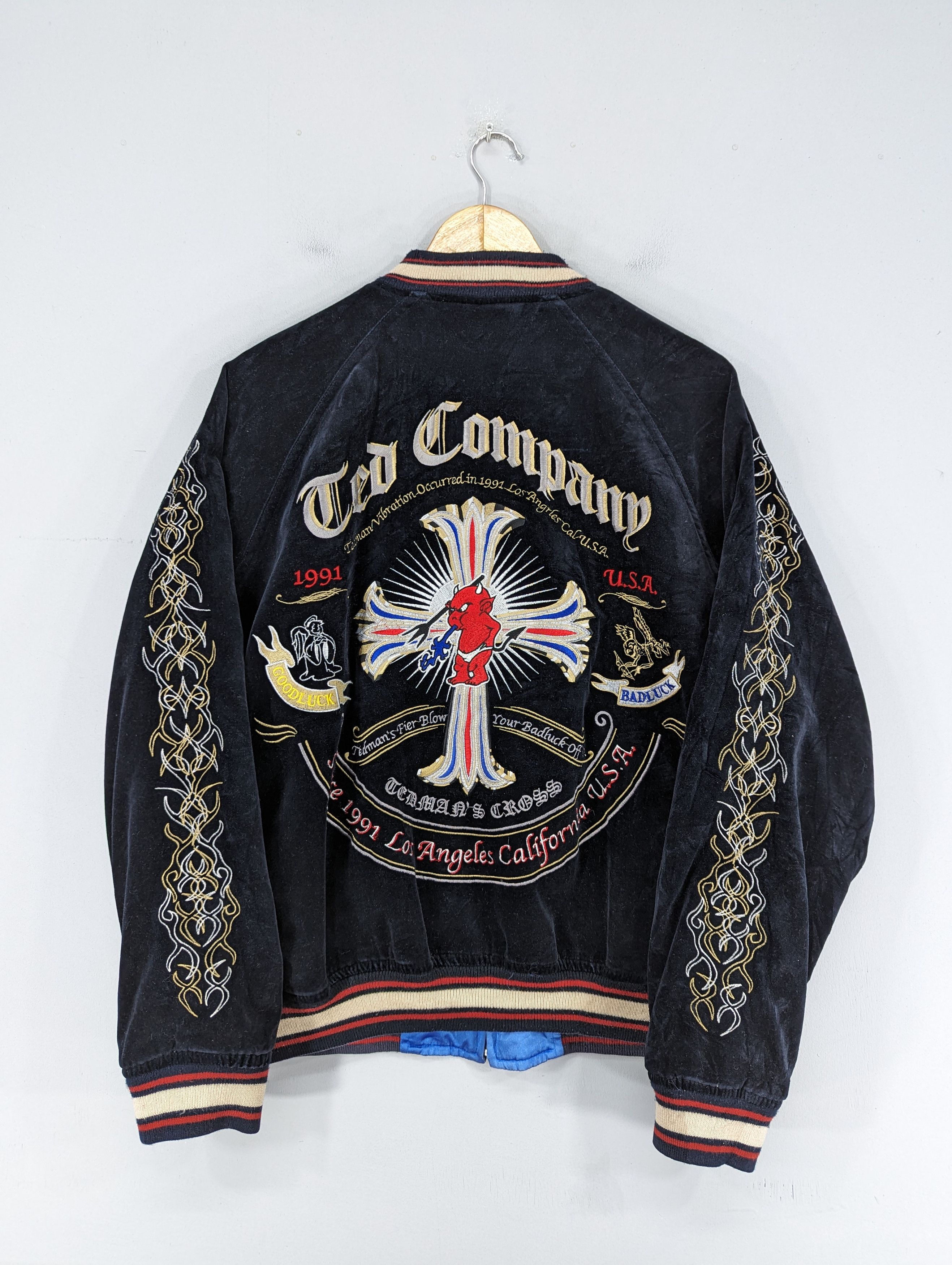 Vintage TEDMAN'S CROSS Embroidery Reversible Sukajan Souvenir Jacket