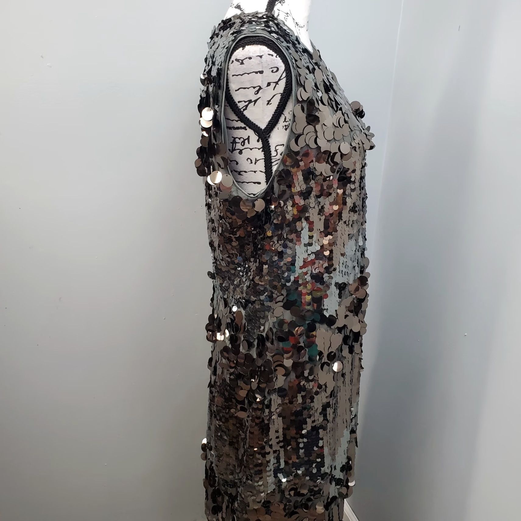 Nicole Miller Nicole Miller NY Sequin Shift Dress Women 16 Black Sleeveless Sleeveless Back Zip Knee Length Casual Party/ Cocktail Shimmer Vintage No Size XXL / US 16-18 / IT 52-54 - 7 Thumbnail