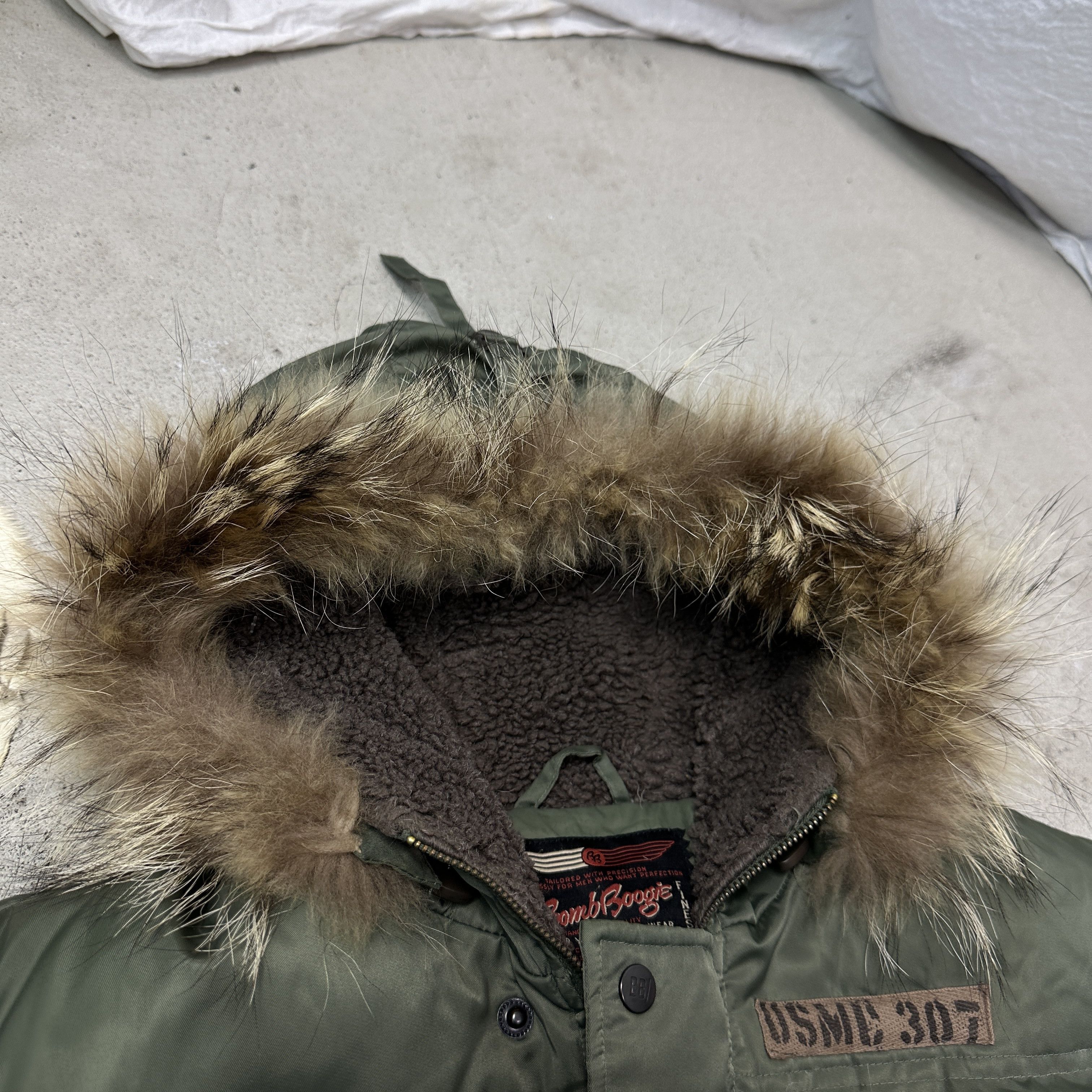 Vintage Vintage Bomb Boogie Real Down Fur Military Bomber Jacket Y2K Size US L / EU 52-54 / 3 - 5 Thumbnail