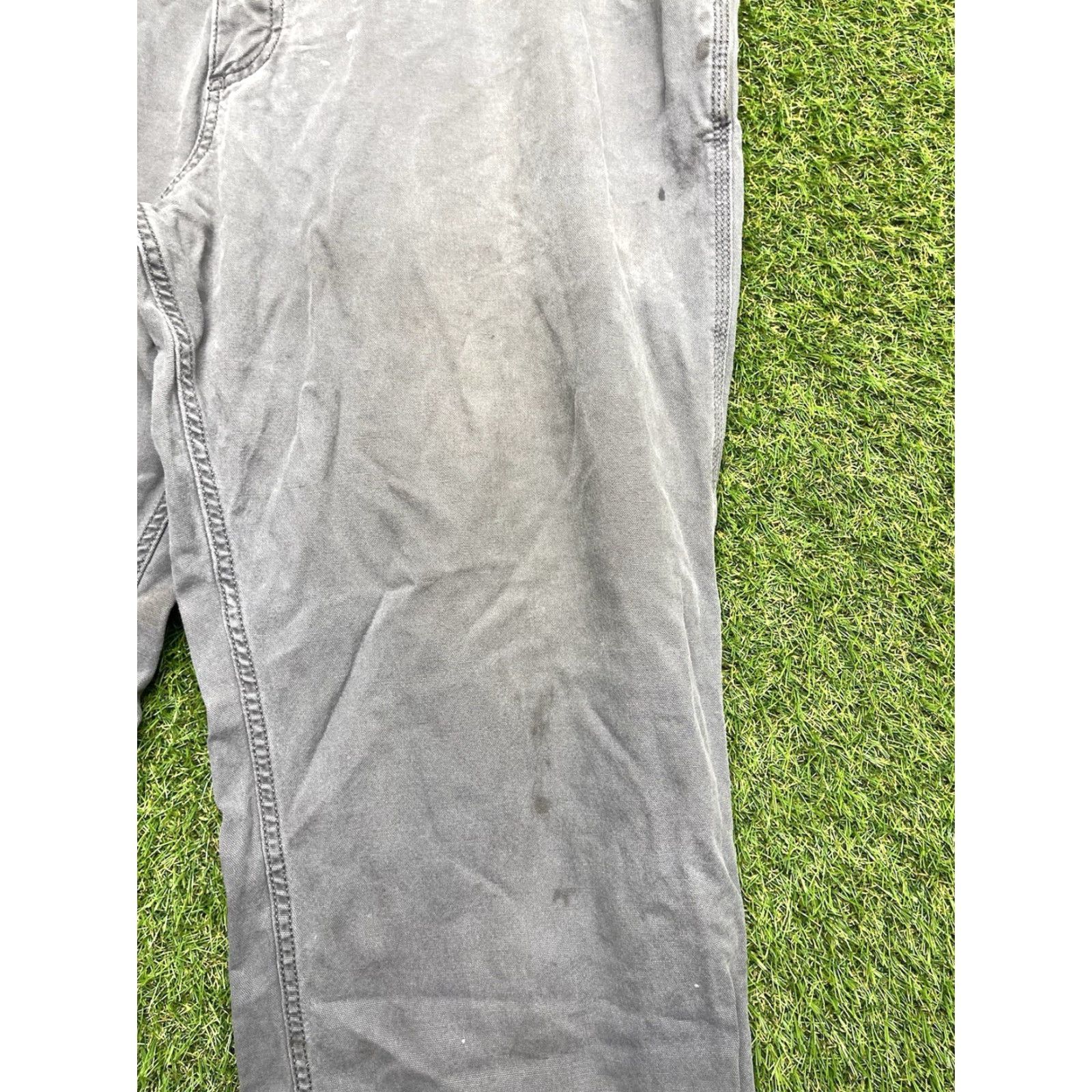 Carhartt VINTAGE Carhartt Carpenter Pants Mens 42x30 Gray Rugged Flex Canvas Work Relaxed Fit Y2K Size US 42 / EU 58 - 3 Thumbnail