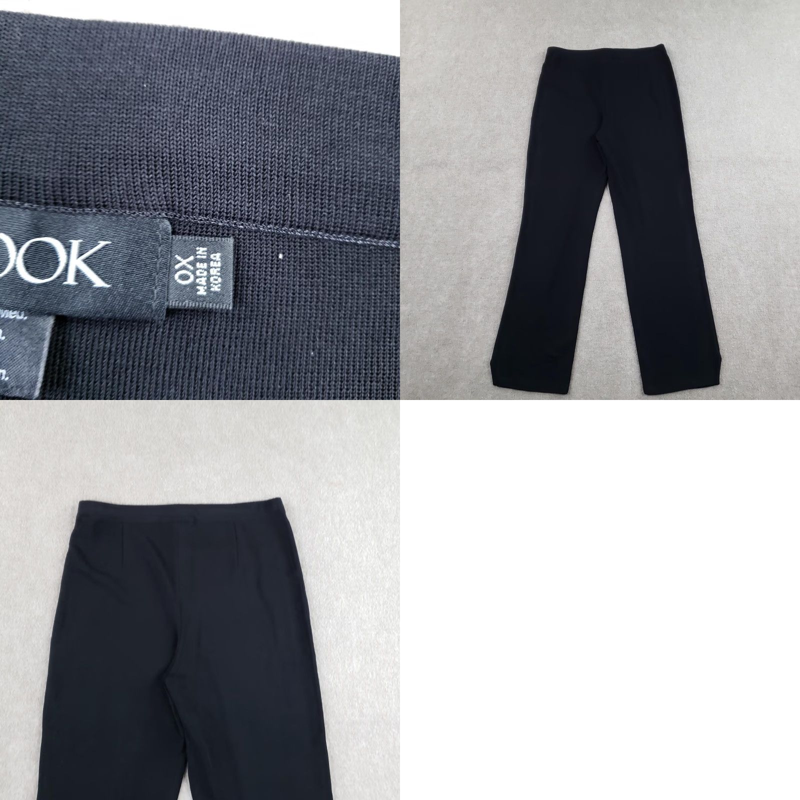 Vintage Misook Pants Womens OX Black Knit Pull On Straight Leg Dress Trousers Stretch Size 40" / US 18 - 9 Thumbnail