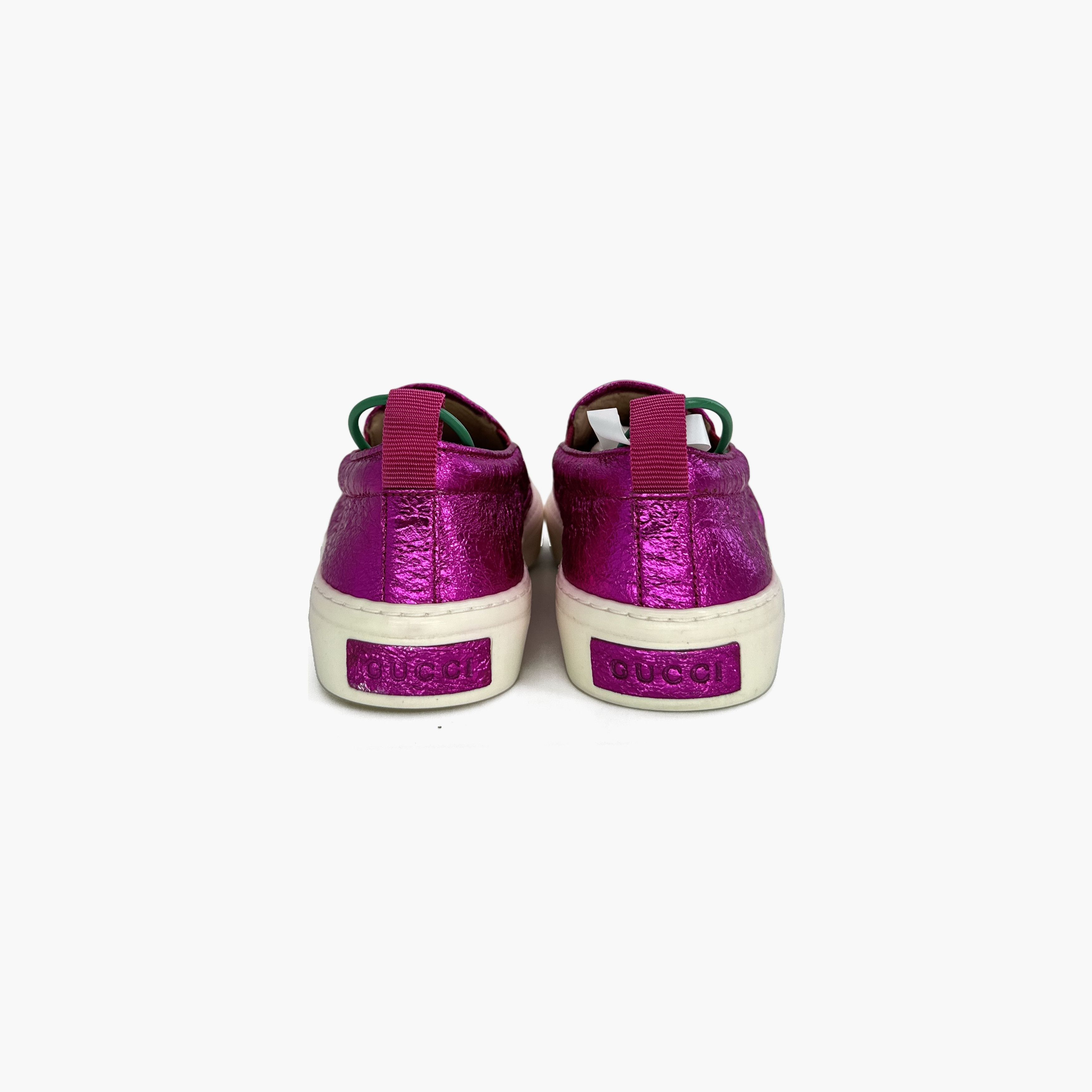 Gucci Gucci Leather Fashion SlipOn Sneakers Plum-2506 Size US 5.5 / EU 38 - 7 Thumbnail