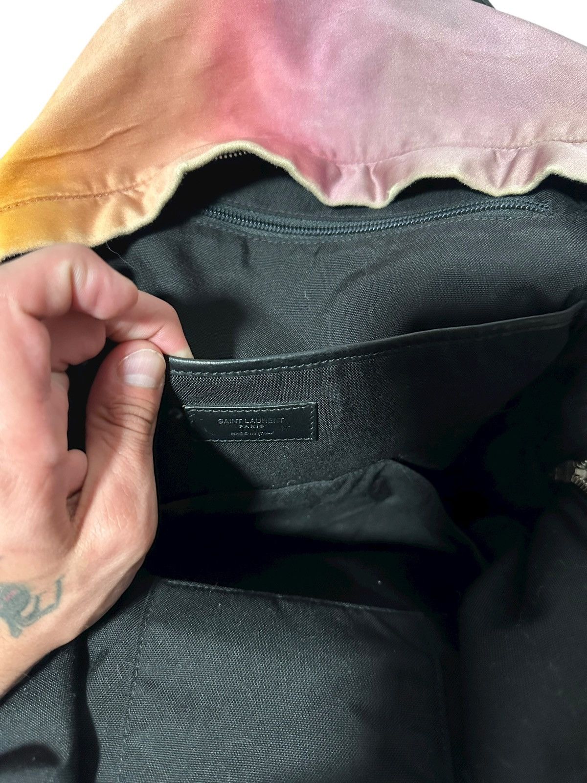 Saint Laurent Paris Saint Laurent 2018 Ombre Satin Faded Rainbow City Backpack Size ONE SIZE - 9 Thumbnail