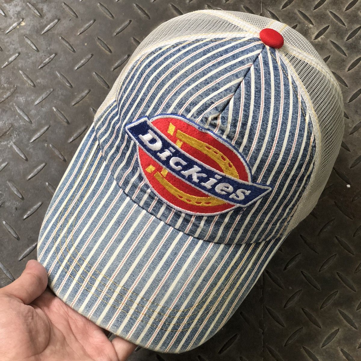 Dickies 🚫 SOLD 🚫 Vintage Hat Dickies Hickory Stripe Big Logo Size ONE SIZE - 4 Thumbnail