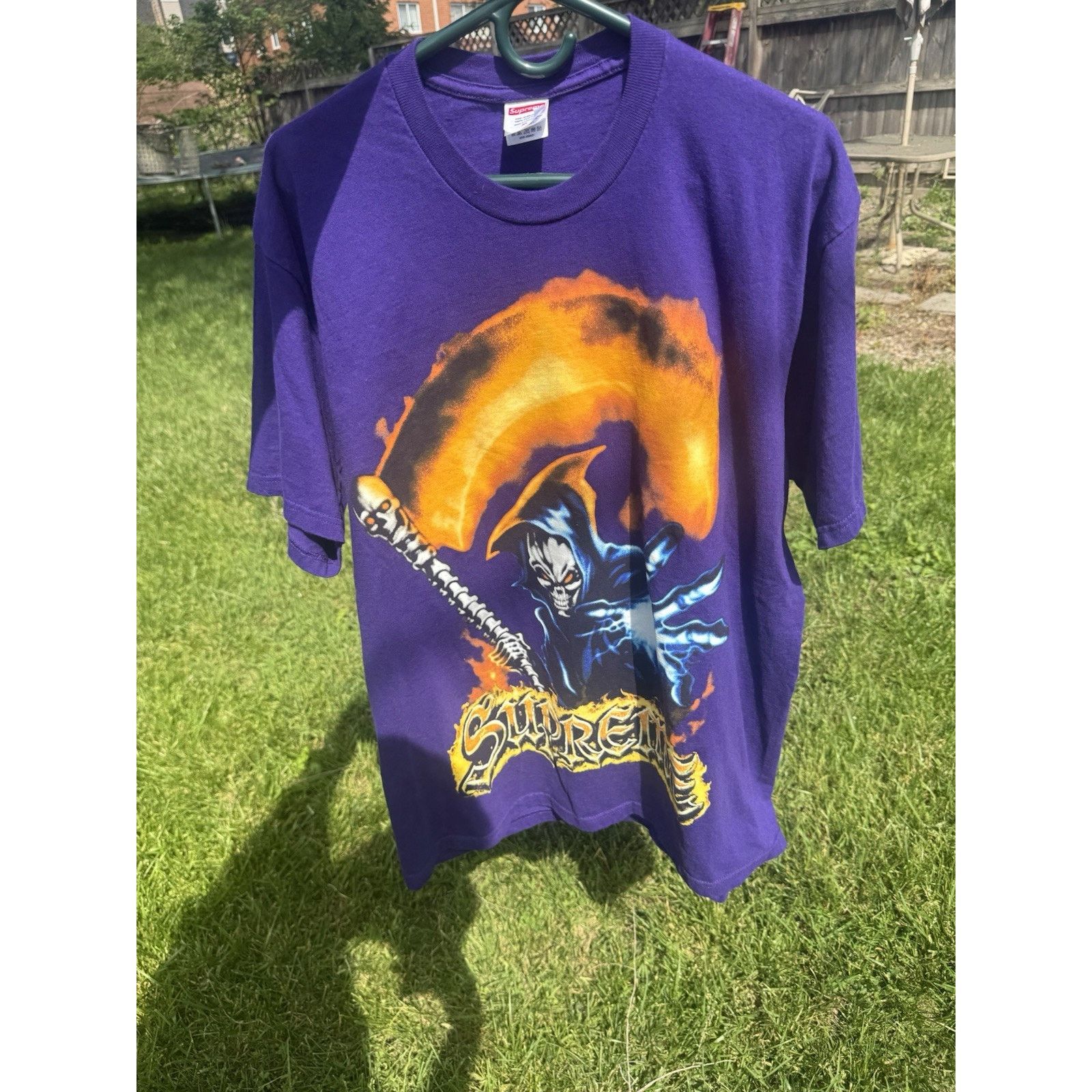 Supreme Supreme Grim Reaper Graphic Tee Purple Men's ExtraLarge SS26 Size US XL / EU 56 / 4 - 1 Thumbnail