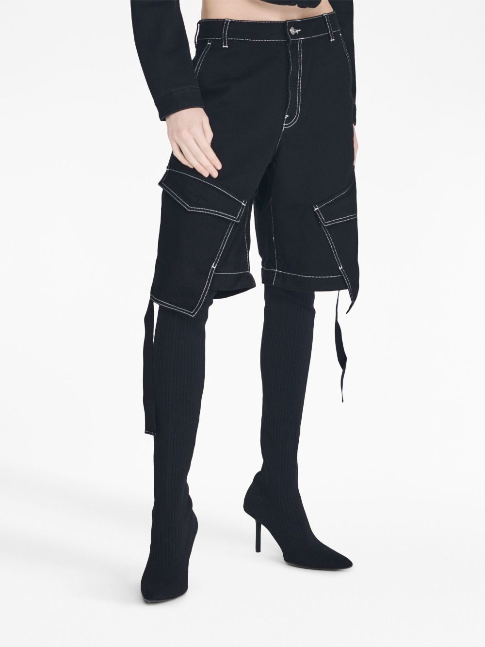 Dion Lee o1mle0325 Denim Parachute Pant in Black Size 29" - 7 Thumbnail