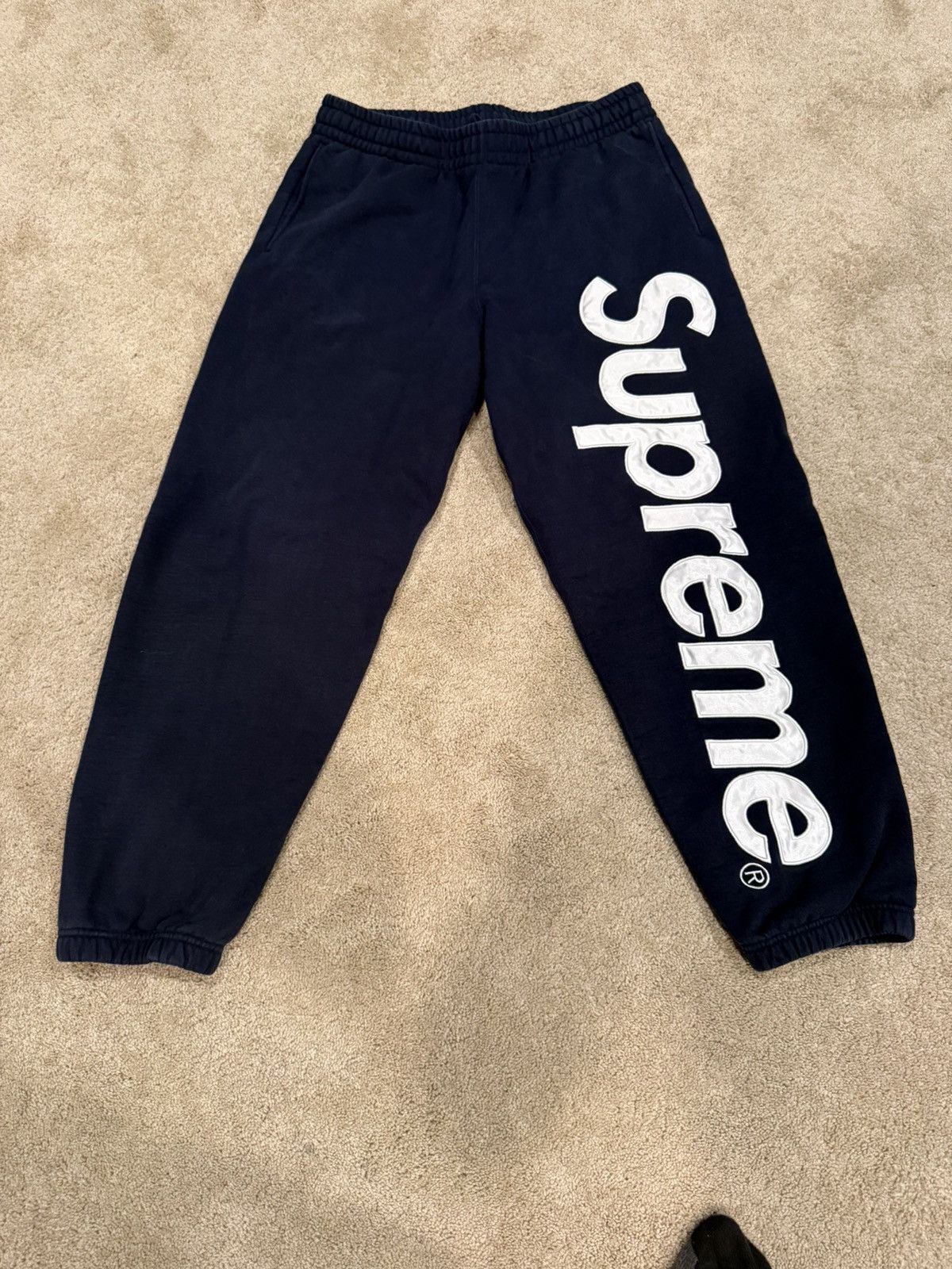 Supreme Satin Appliqué Sweatpant (FW22) Bottoms