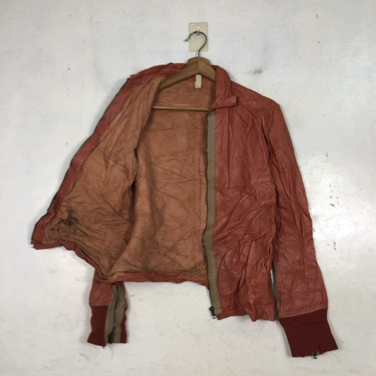 Issey Miyake 📌Vintage Biker Leather Jacket Design Works Japan Size US M / EU 48-50 / 2 - 13 Thumbnail