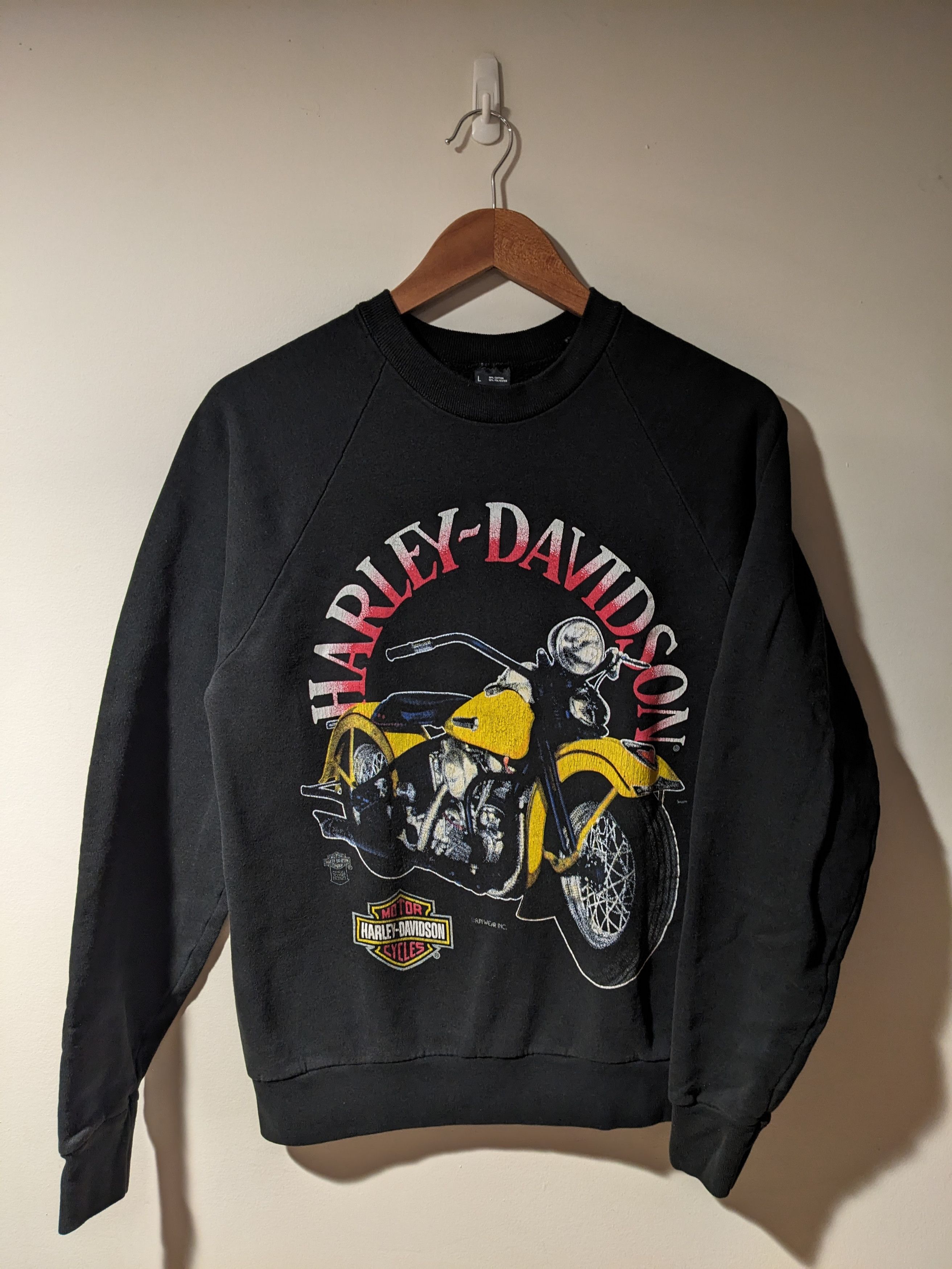 Harley Davidson × Vintage Vintage 80s Harley Davidson Motorcycle Bike Large Sweatshirt Size US L / EU 52-54 / 3 - 1 Thumbnail