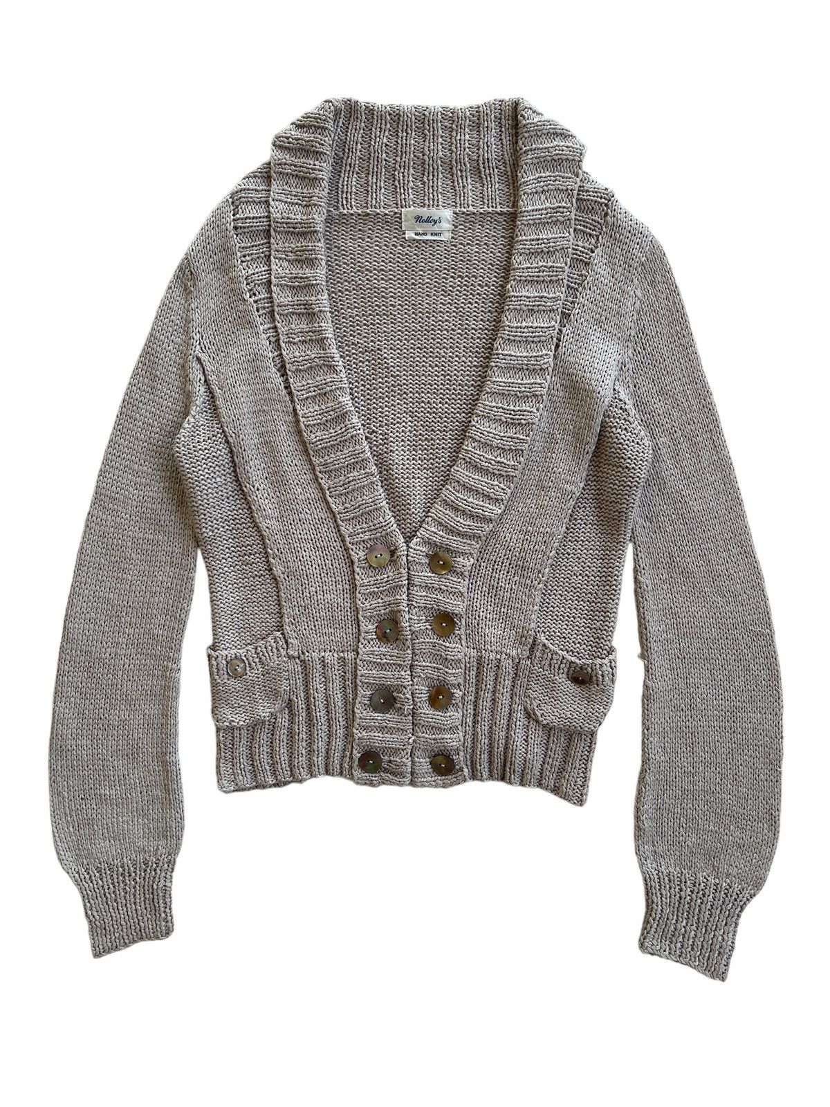 NOLLEY'S Nolleys Hand Knit Cropped Top Jacket Size XS / US 0-2 / IT 36-38 - 2 Thumbnail