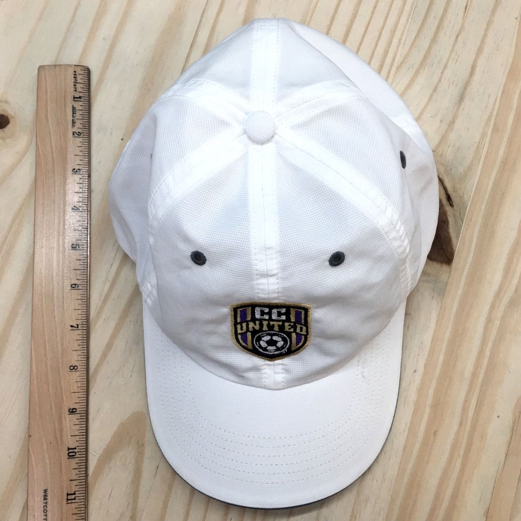 Vintage CC United Soccer Club Cap Hat Mens One Size White Embroidered Richardson 155 Size ONE SIZE - 3 Thumbnail