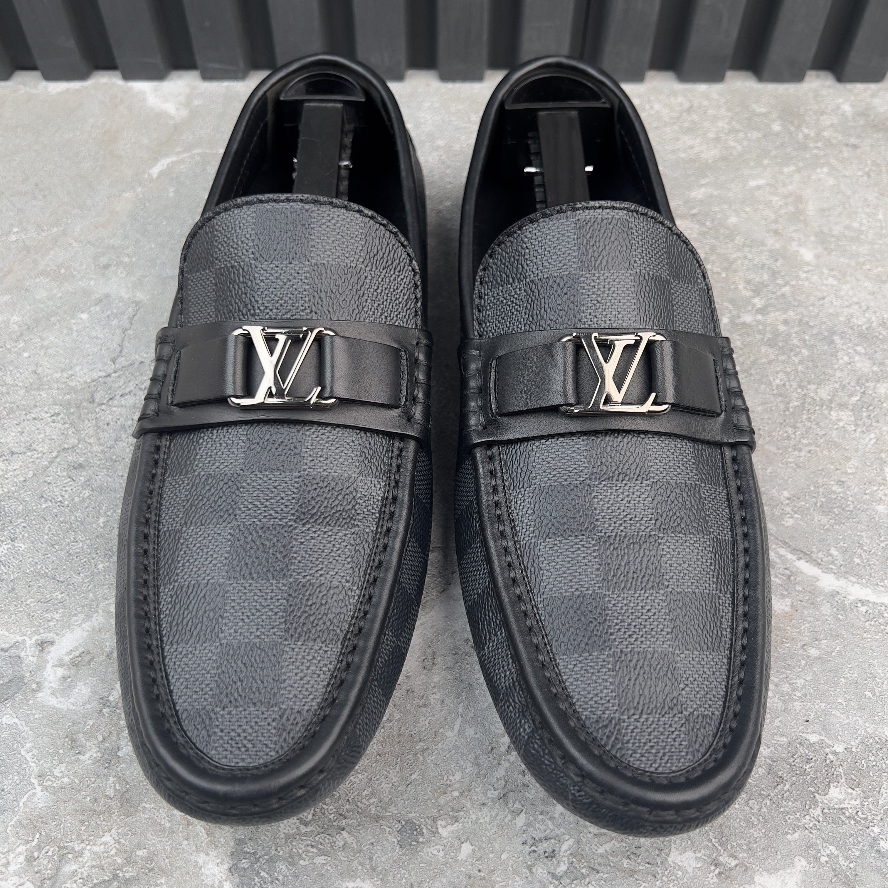 Louis Vuitton RRP$835 Hockenheim Moccasin Graphite Damier Size US 8.5 / EU 41-42 - 4 Thumbnail