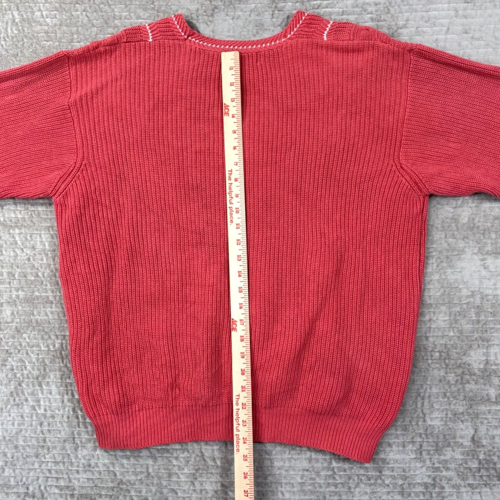 Abercrombie & Fitch Abercrombie & Fitch Vintage Cable Knit Sweater Red Coral Women M Size M / US 6-8 / IT 42-44 - 6 Thumbnail