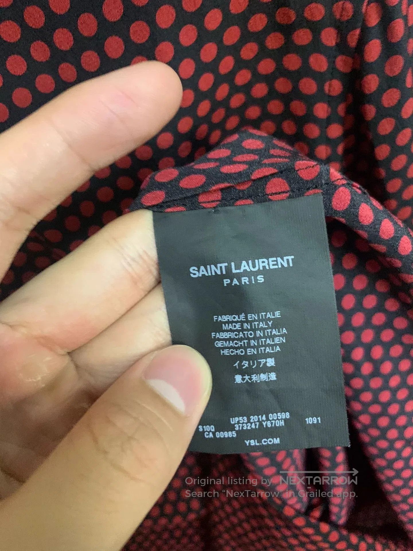 Saint Laurent Paris Saint Laurent 2015SS Silk Polka Dot Shirt. Size M / US 6-8 / IT 42-44 - 3 Thumbnail