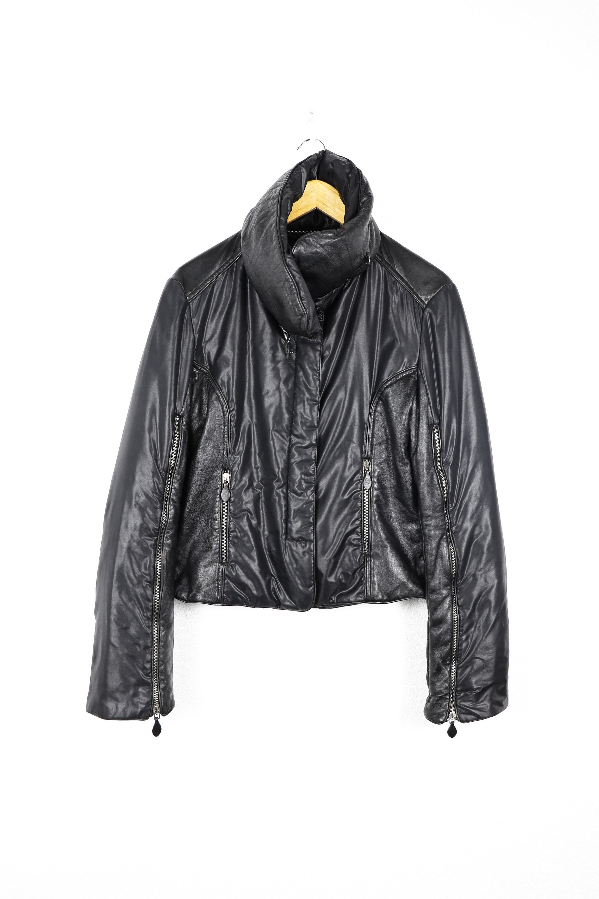 Ermanno Scervino Ermanno Scervino Nylon Leather Collar Design Biker Jacket Size M / US 6-8 / IT 42-44 - 1 Thumbnail