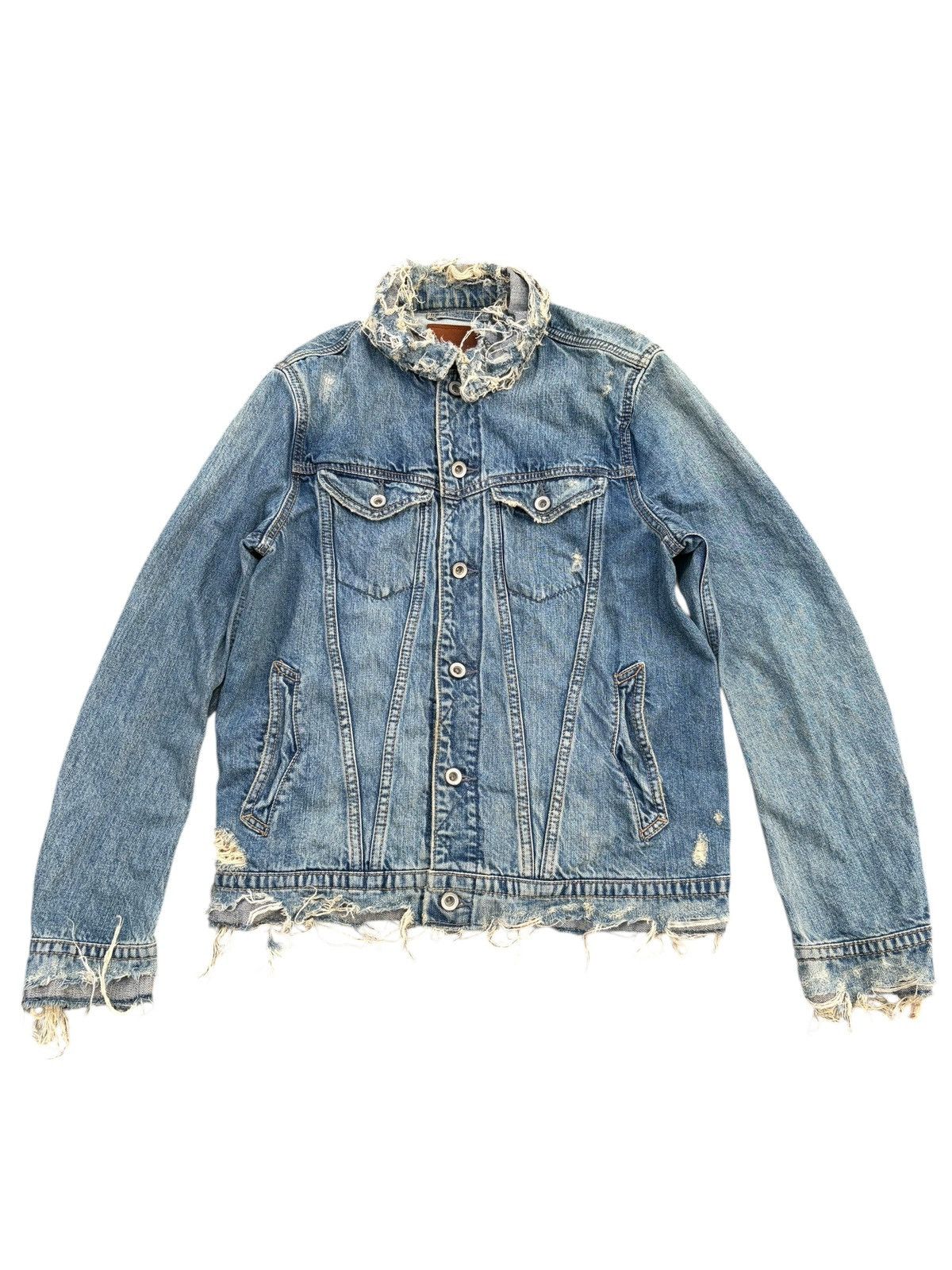 GOA RARE💥GOA NIMES SELVEDGE RUSTY PUNK DOSTRESSED DENIM JACKET Size US M / EU 48-50 / 2 - 1 Thumbnail