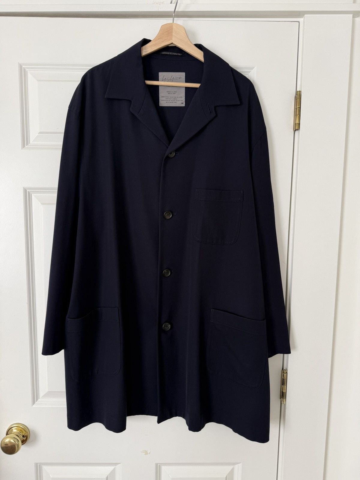 Yohji Yamamoto Dark navy lightweight wool jacket Size US L / EU 52-54 / 3 - 1 Thumbnail