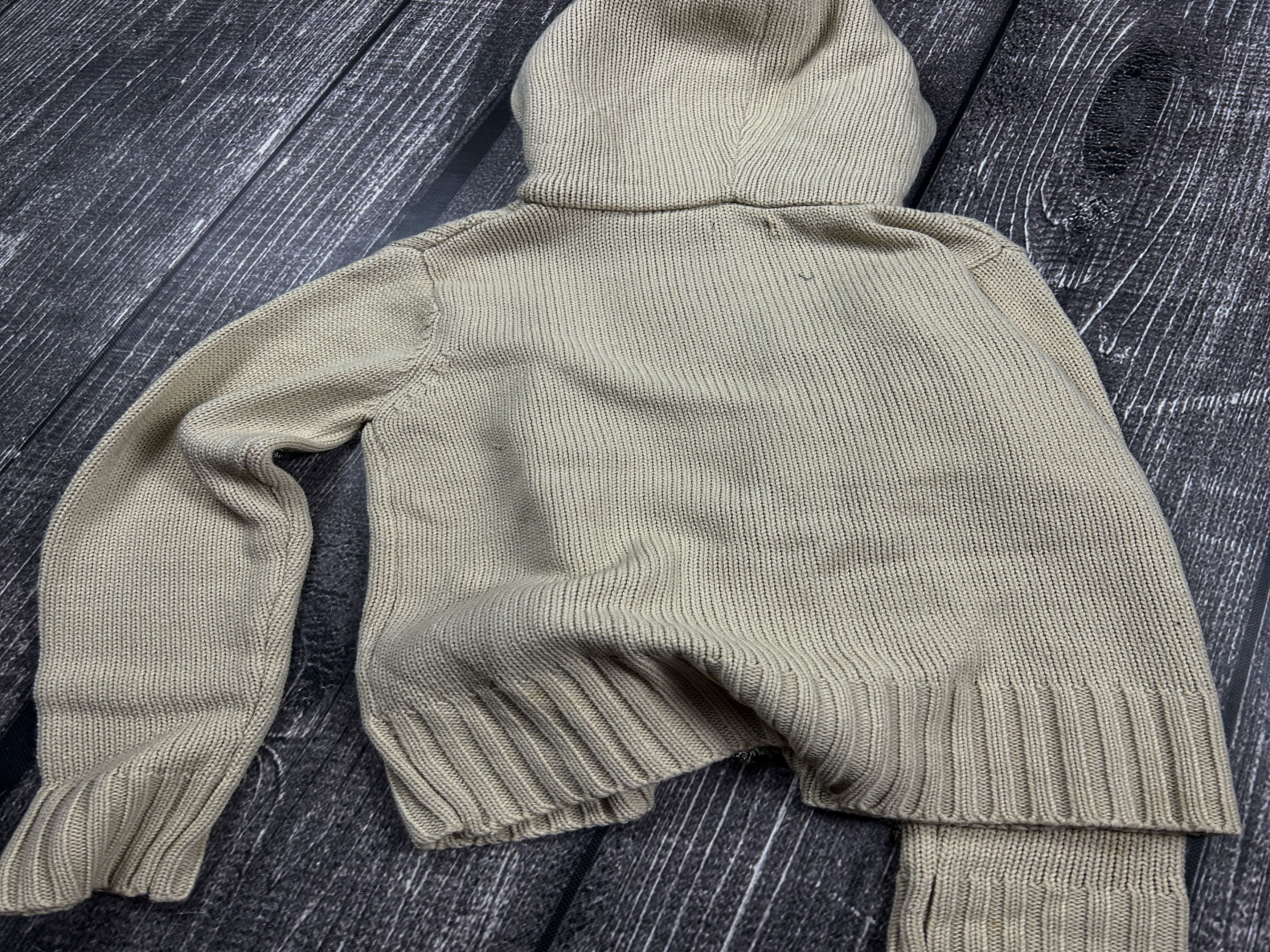 Vintage Vintage Cable Knit Fur Hood Cardigan Zip Sweater Beige Y2K Size US M / EU 48-50 / 2 - 5 Thumbnail