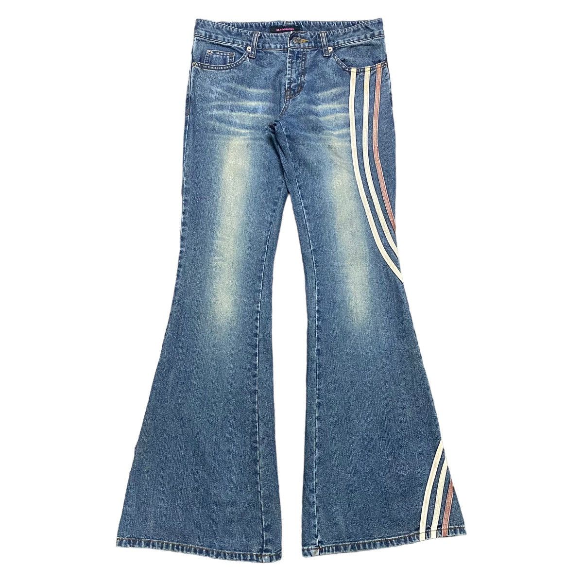 Japanese Brand Super Flare🔥 ALGONQUINS Hypnotic Denim Flare Jeans Size 28" / US 6 / IT 42 - 3 Thumbnail