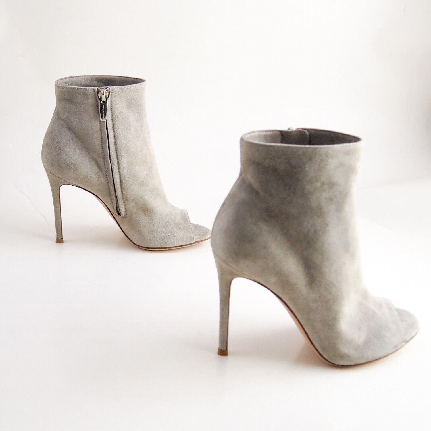 Gianvito Rossi Gianvito Rossi Open Toe Booties Gray Suede US 6.5 EU 36.5 Size US 6.5 / IT 36.5 - 4 Thumbnail