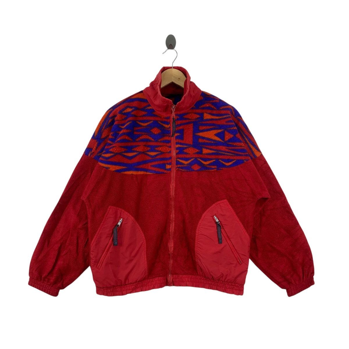 Vintage Vintage ASTROLABIO ABSTRACT AZTEC Navajo Fleece Jacket Size L / US 10 / IT 46 - 1 Thumbnail