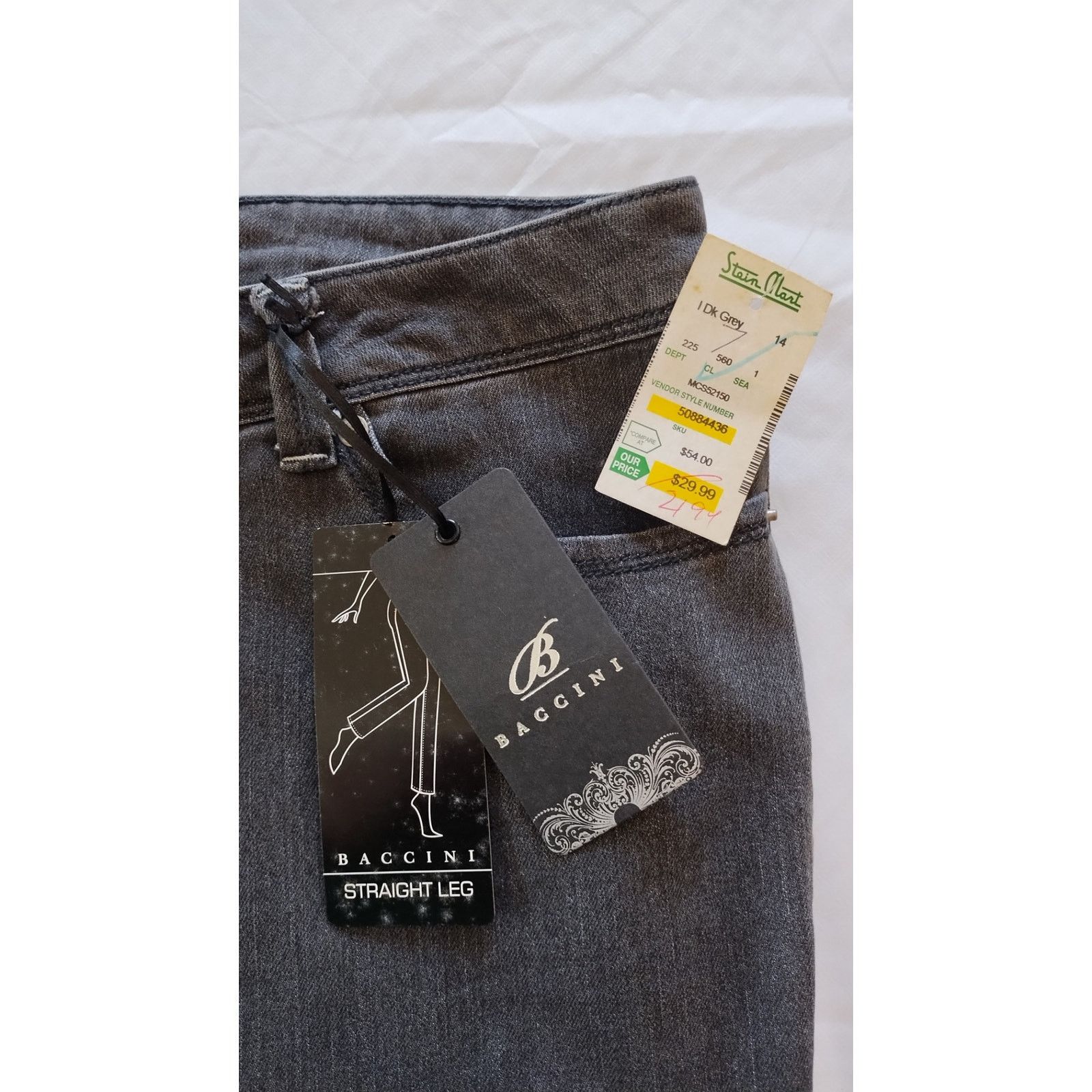 Bacco Bucci Baccini Women Stretch Straight Leg Gray Denim Jeans Size 14 Size 36" / US 14 / IT 50 - 11 Thumbnail