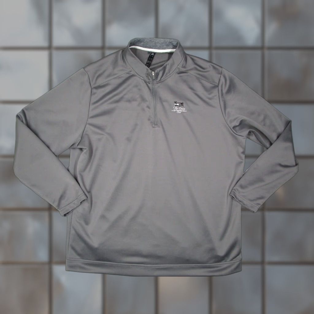 Adidas Adidas Jacket Mens 2XL Gray 1/4 Zip Performance Pullover Oasis Country Club Embroidered Logo Short Bomber Jacket Size US XXL / EU 58 / 5 - 1 Thumbnail