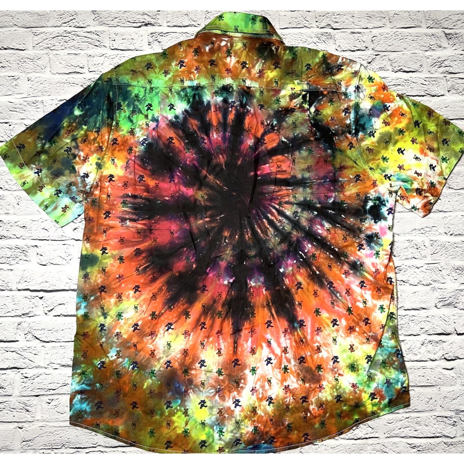 Vintage Grateful Dead Men's Button-Up Shirt Short-Sleeve Tie Dye Blue M Size US M / EU 48-50 / 2 - 3 Thumbnail