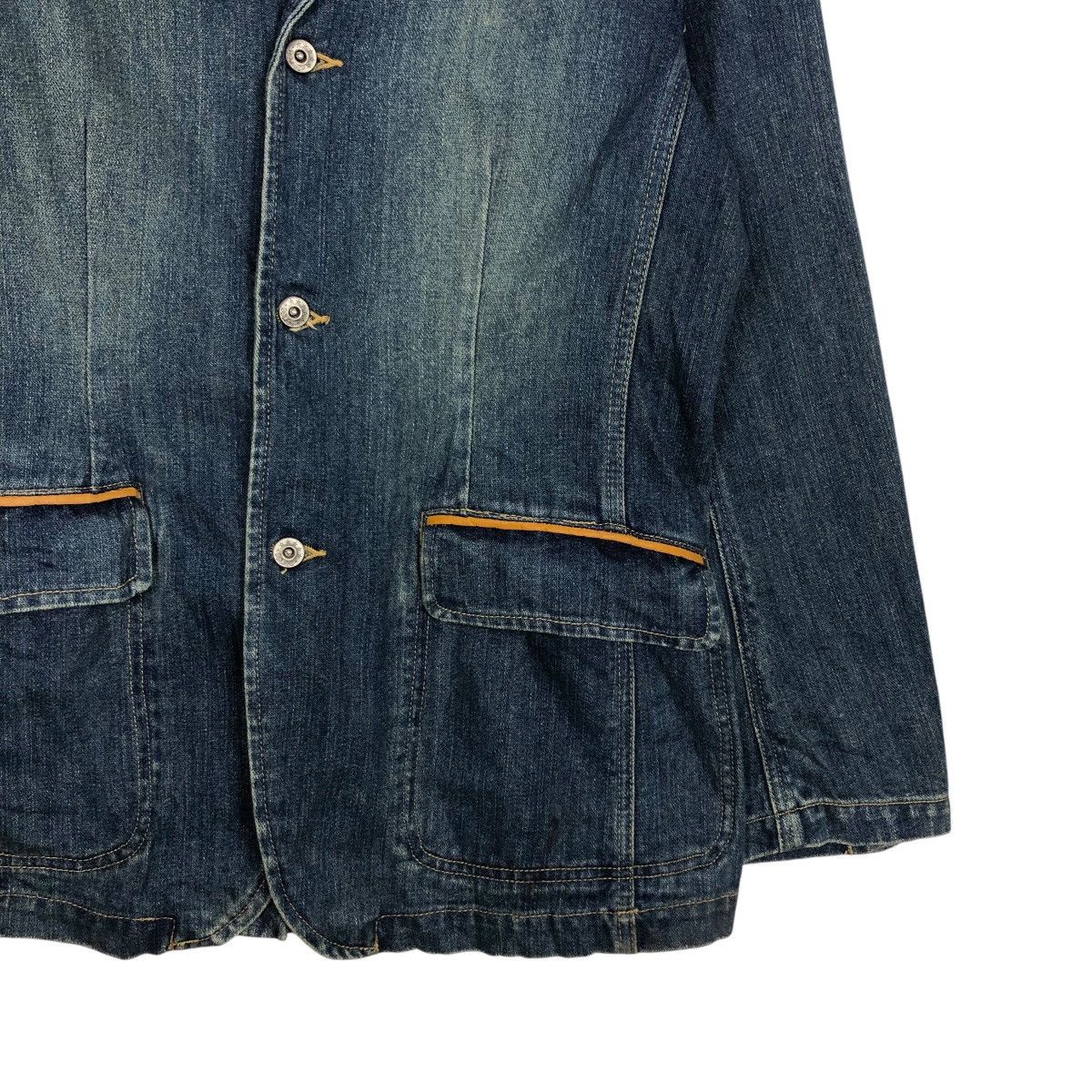 Japanese Brand 📌Vintage Denim Worker Jacket PTTP Japan Issey Miyake Size L / US 10 / IT 46 - 6 Thumbnail