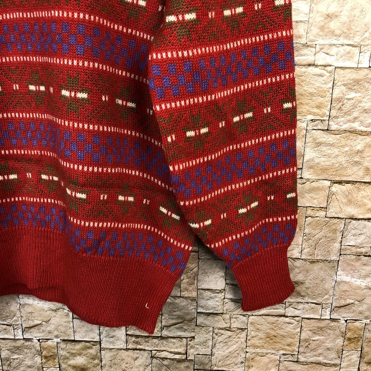 Homespun Knitwear × Japanese Brand New & Wind art Red Knitwear sweatshirt #A841 Size M / US 6-8 / IT 42-44 - 8 Thumbnail